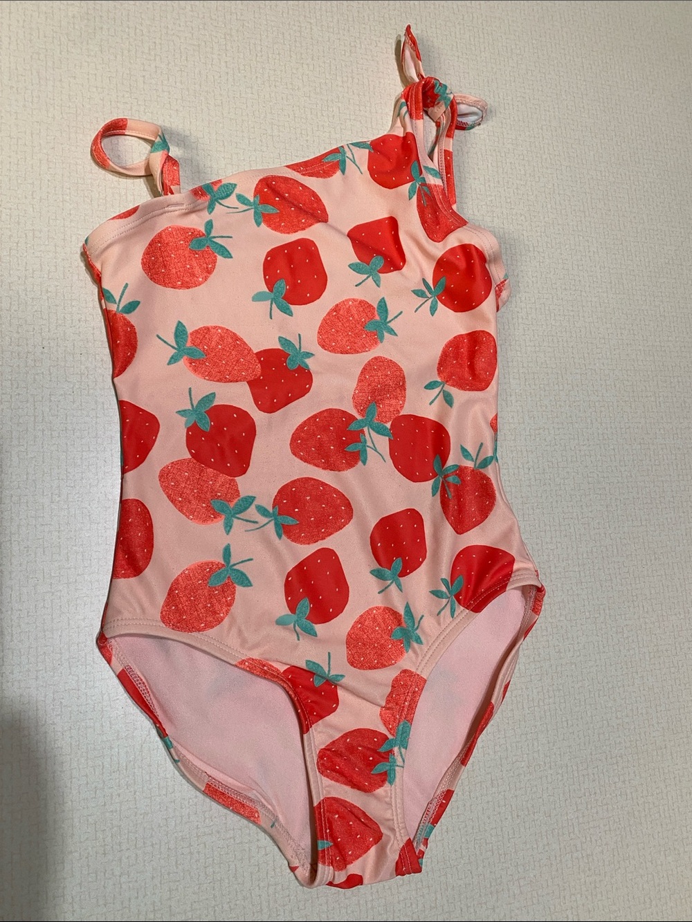 GAP Pink One-Piece Swimsuit with Red Strawberry Print